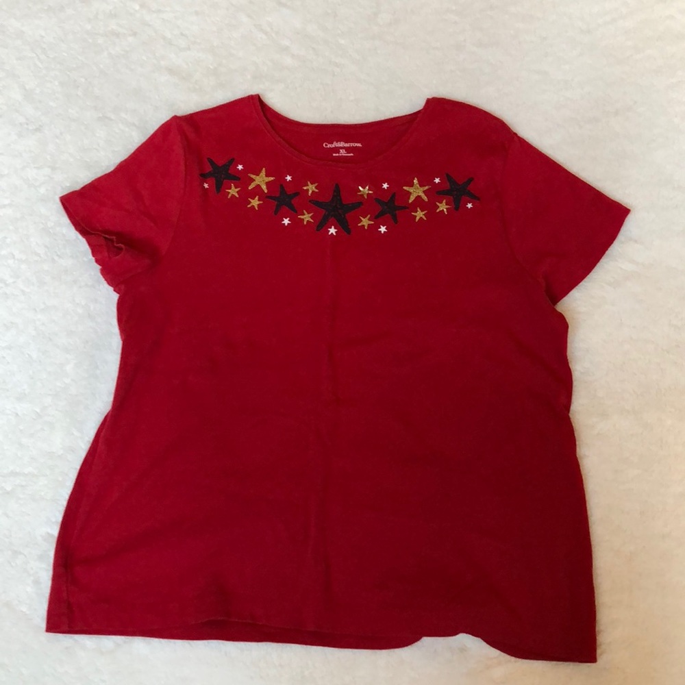 Red Patriotic Fourth of July Short Sleeve Shirt
